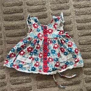 Cheeky Plum Red and Blue Floral Dress